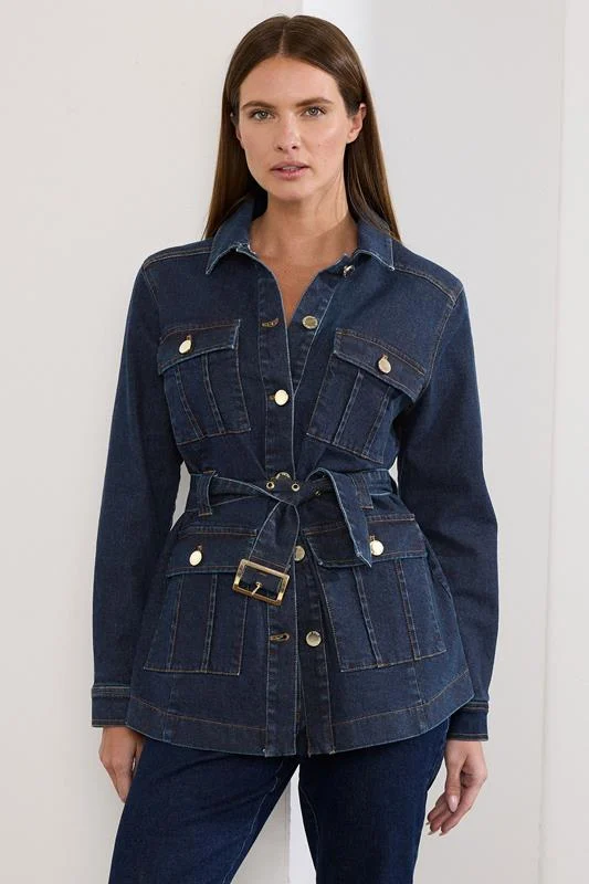 Star by Julien Macdonald STAR Blue Belted Denim Jacket