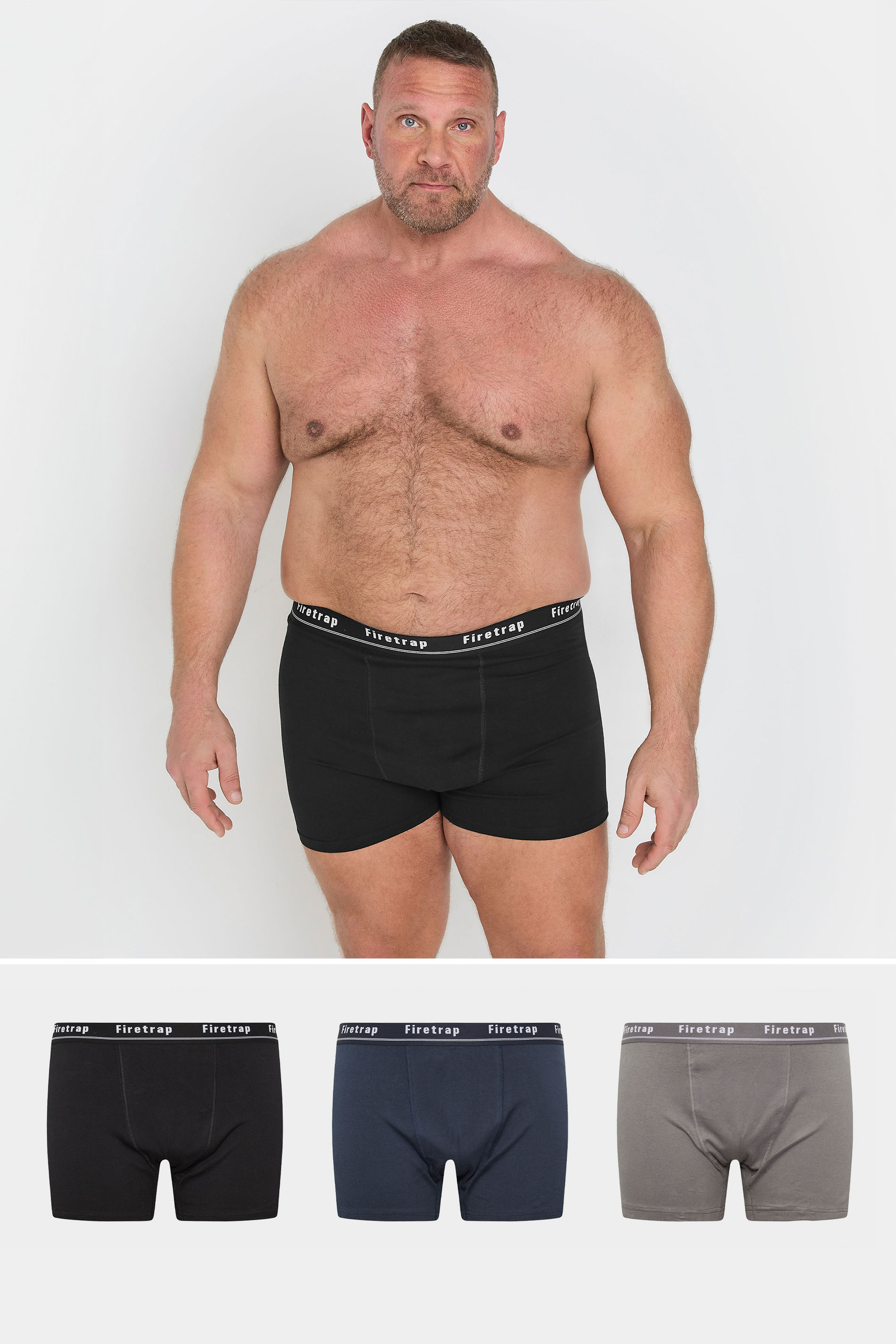 Firetrap FIRETRAP 3 PACK Black & Navy Blue Boxers