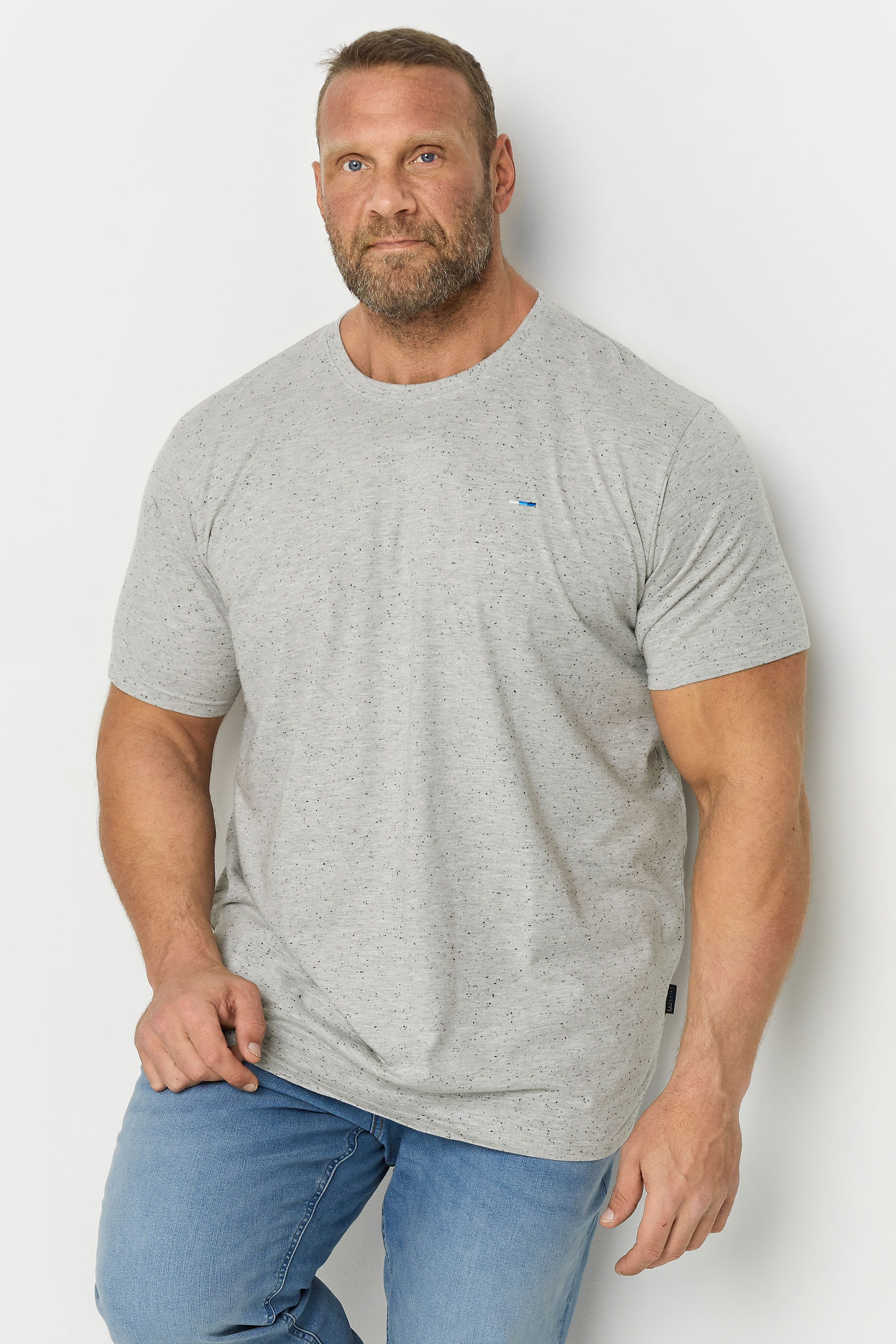 BadRhino BadRhino Big & Tall Grey Neppy Marl T-Shirt