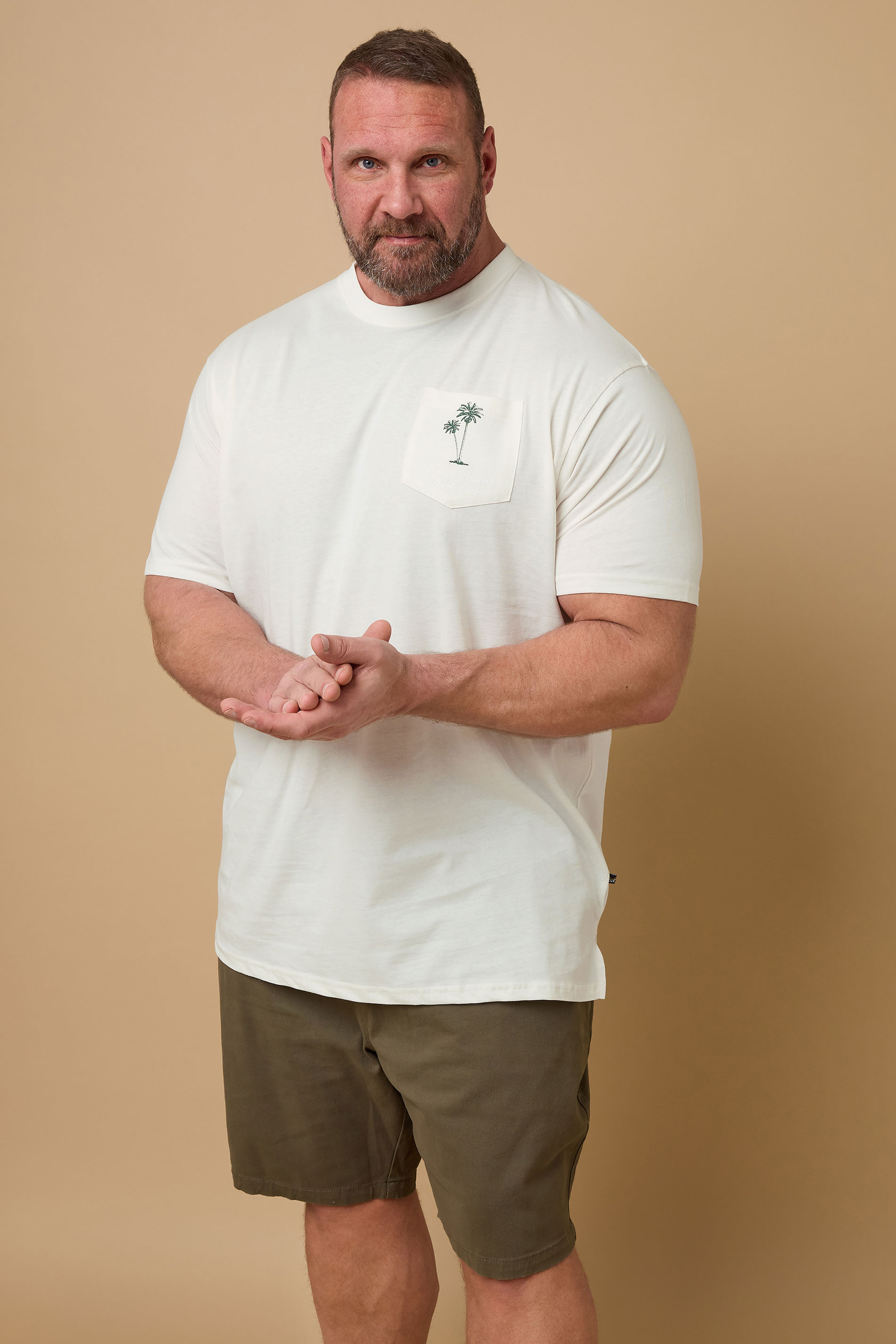 Kam KAM Big & Tall White 'Venice Beach' Reverse Print T-Shirt