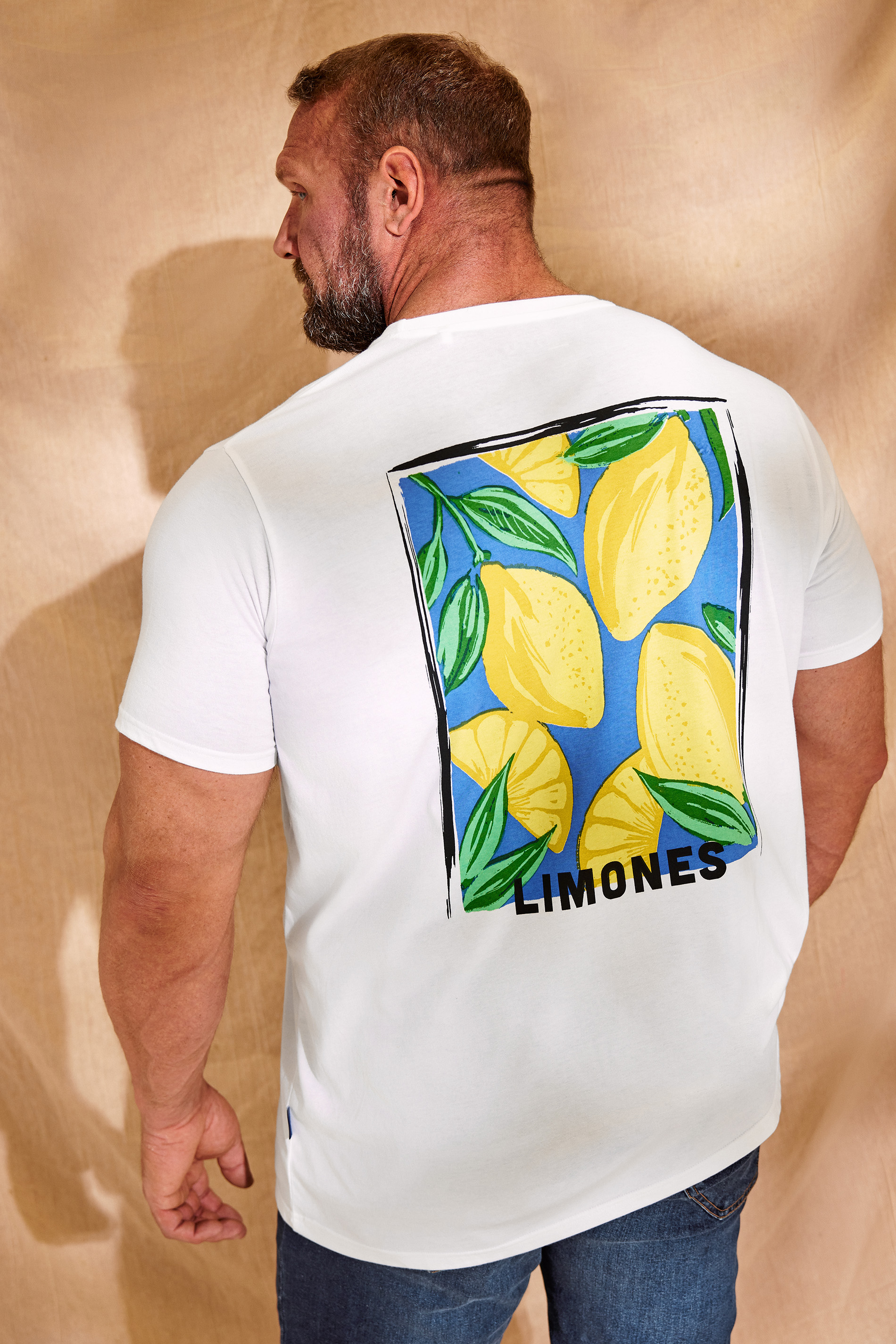 BadRhino BadRhino Big & Tall White 'Limones' Lemon Graphic T-Shirt