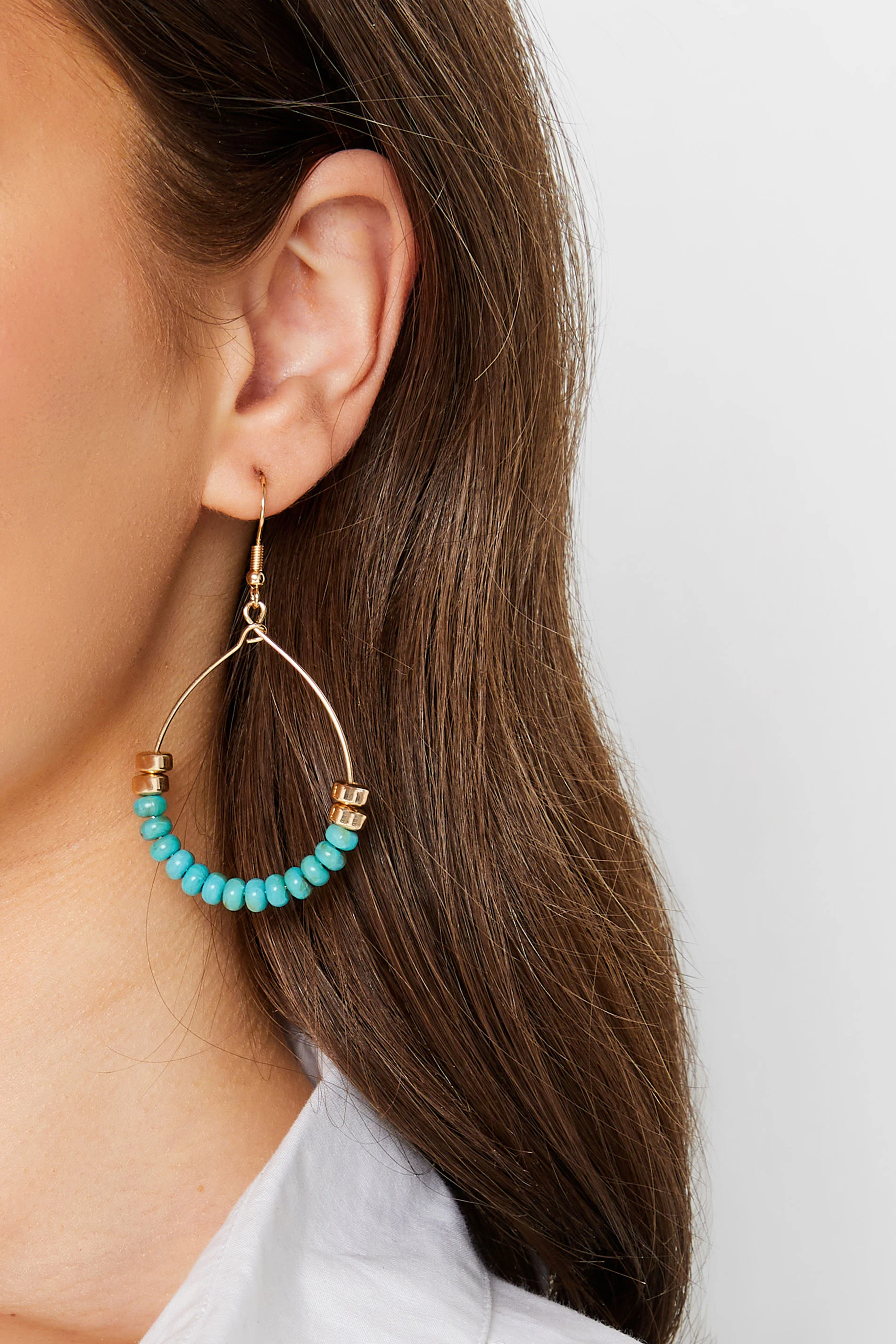 Yours Gold Tone Beaded Teardrop Earrings