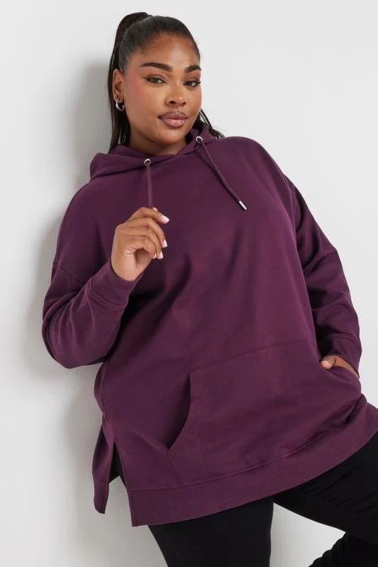 Yours YOURS Curve Burgundy Red Hoodie