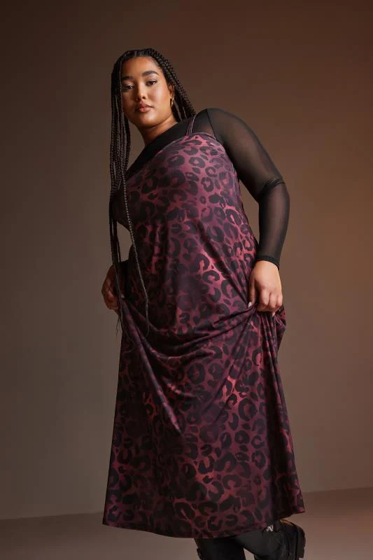 Limited Collection LIMITED COLLECTION Curve Purple Leopard Print 2-In-1 Dress