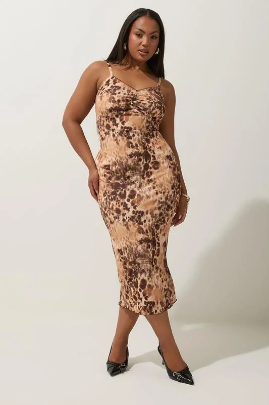 Limited Collection LIMITED COLLECTION Curve Brown Leopard Print Midi Slip Dress