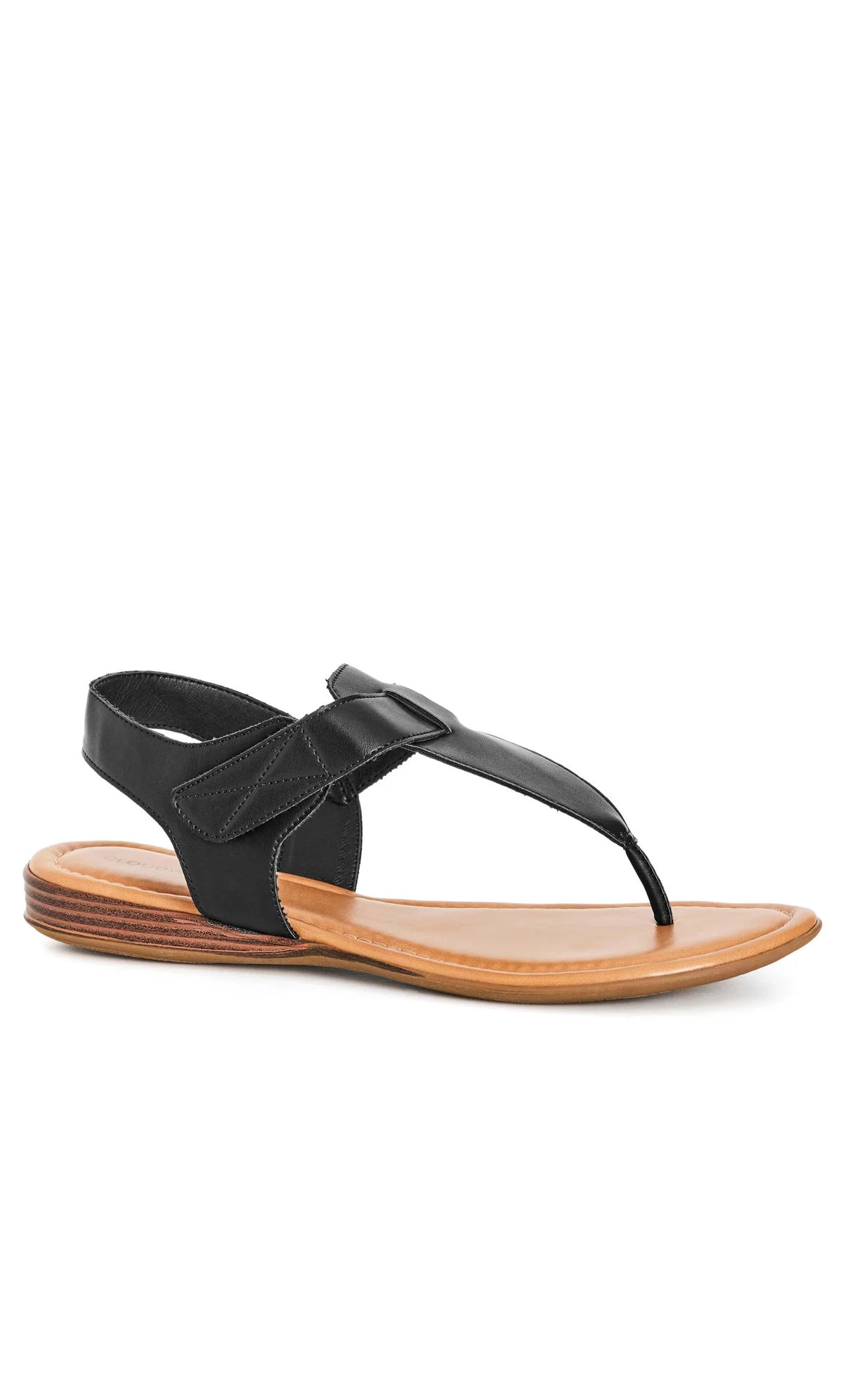 Evans CloudWalkers Black WIDE FIT Harper Sandal