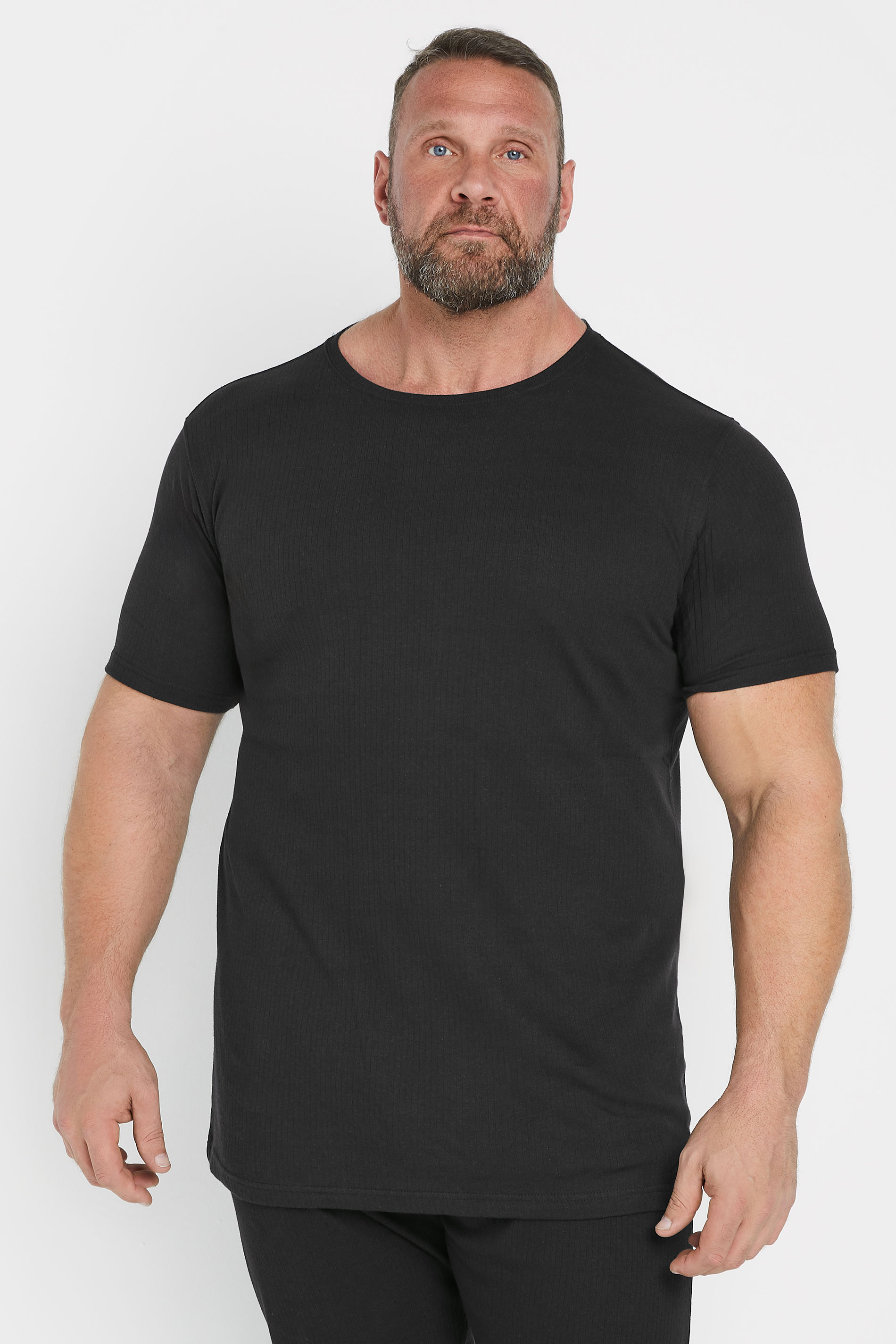 D555 D555 Big & Tall Black Thermal Short Sleeve T-Shirt