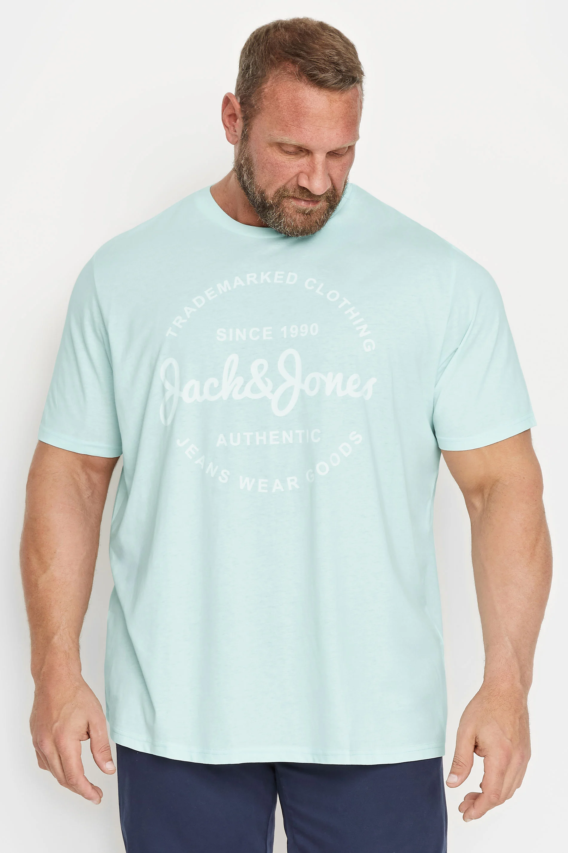 Jack & Jones JACK & JONES Big & Tall Turquoise Green Short Sleeve T-Shirt