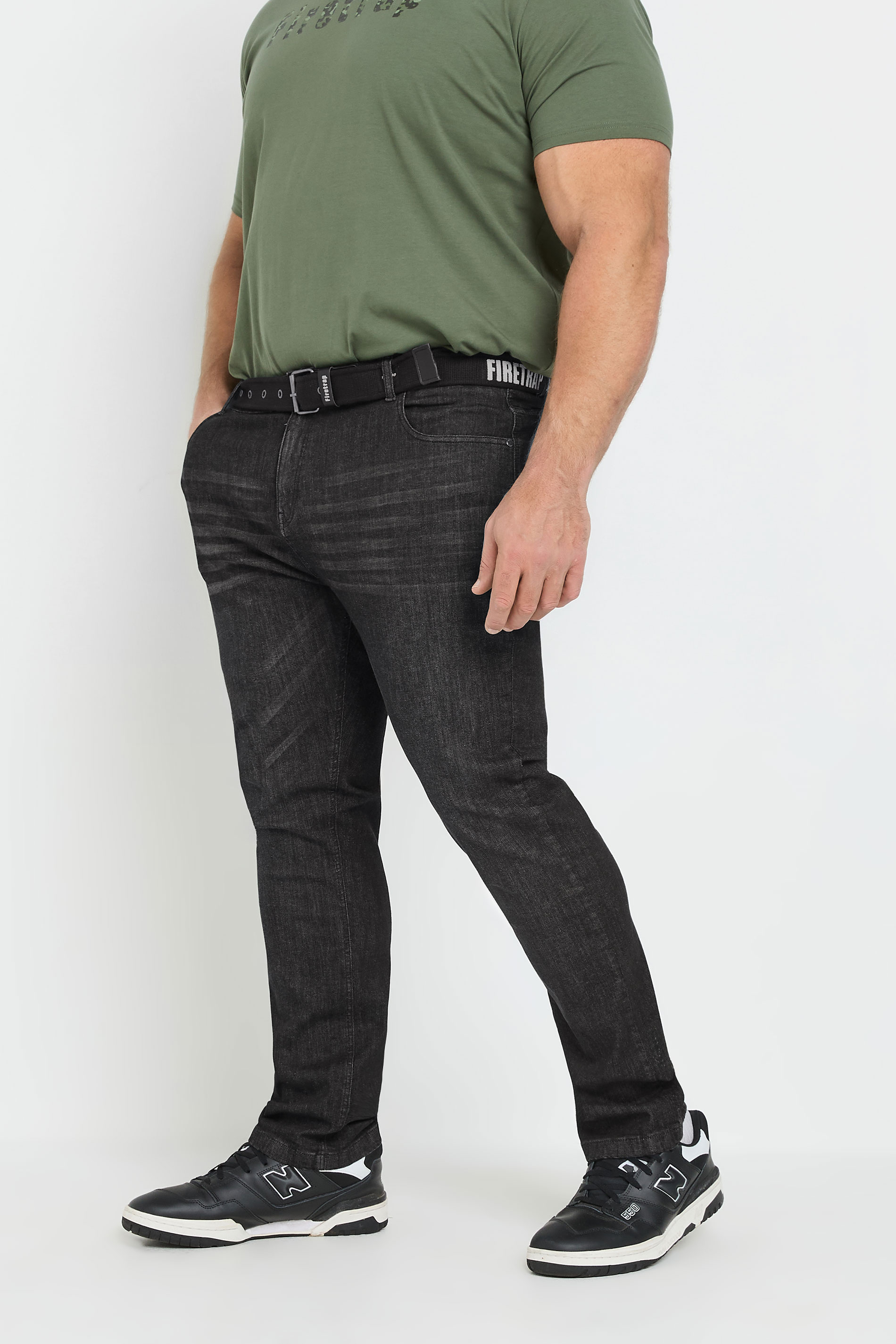 Firetrap FIRETRAP Big & Tall Black Wash Jeans