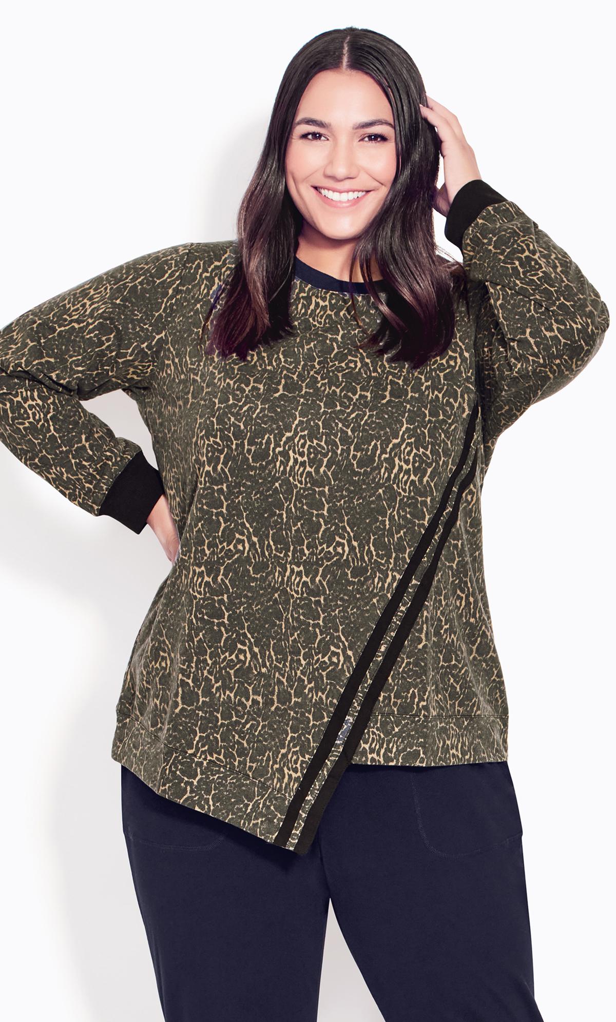 Evans Ave Leisure Brown Splice Stripe Top