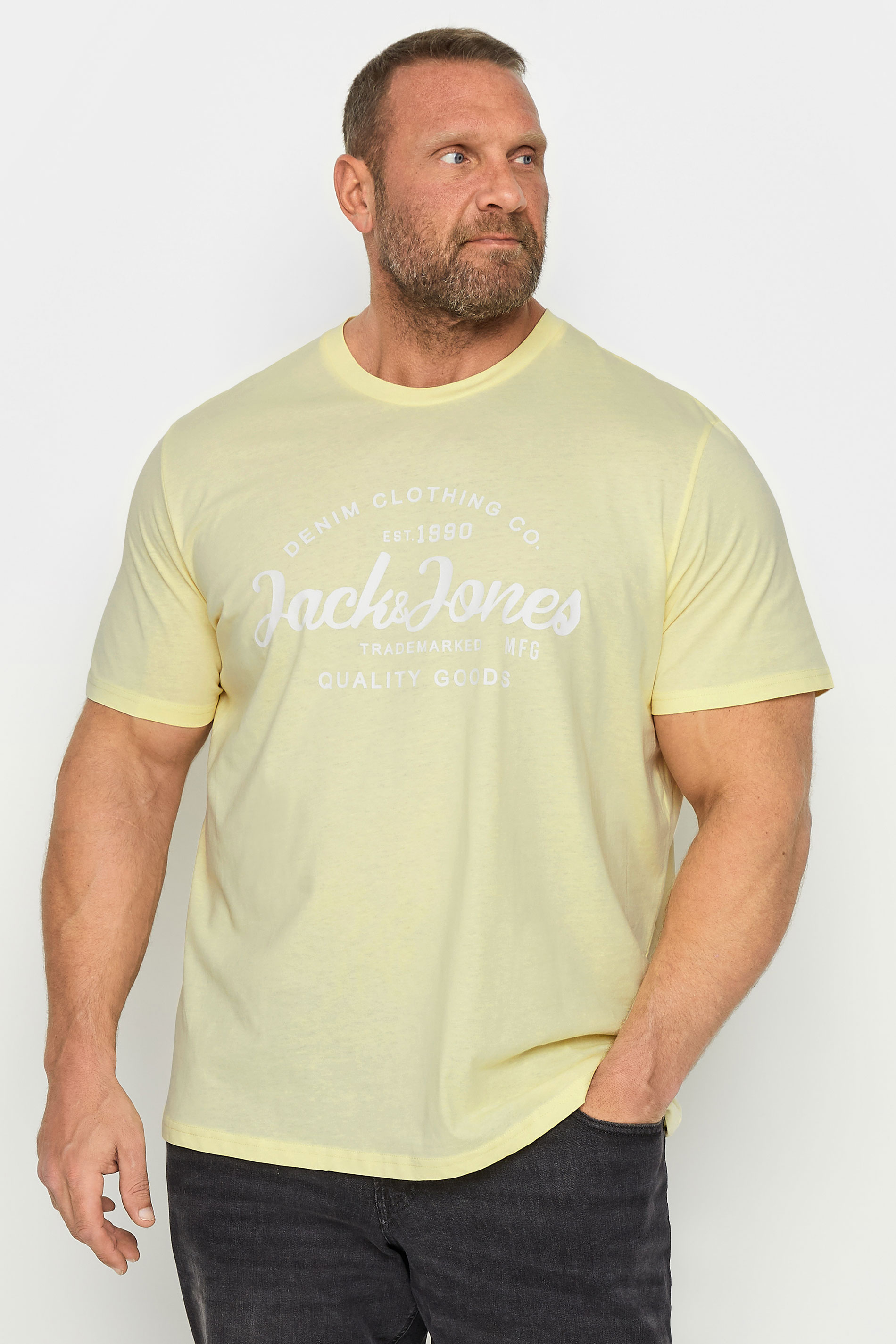 Jack & Jones JACK & JONES Big & Tall Vanilla Yellow Forest T-Shirt