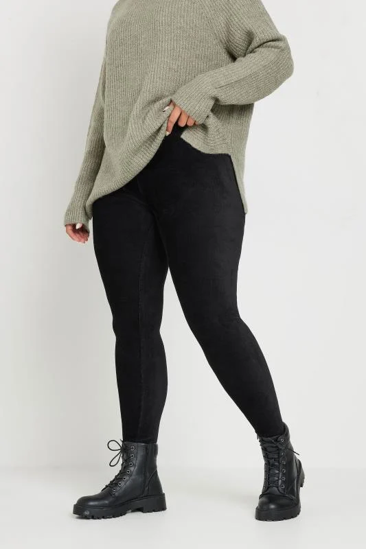 Yours YOURS Curve Black Cord Stretch Leggings
