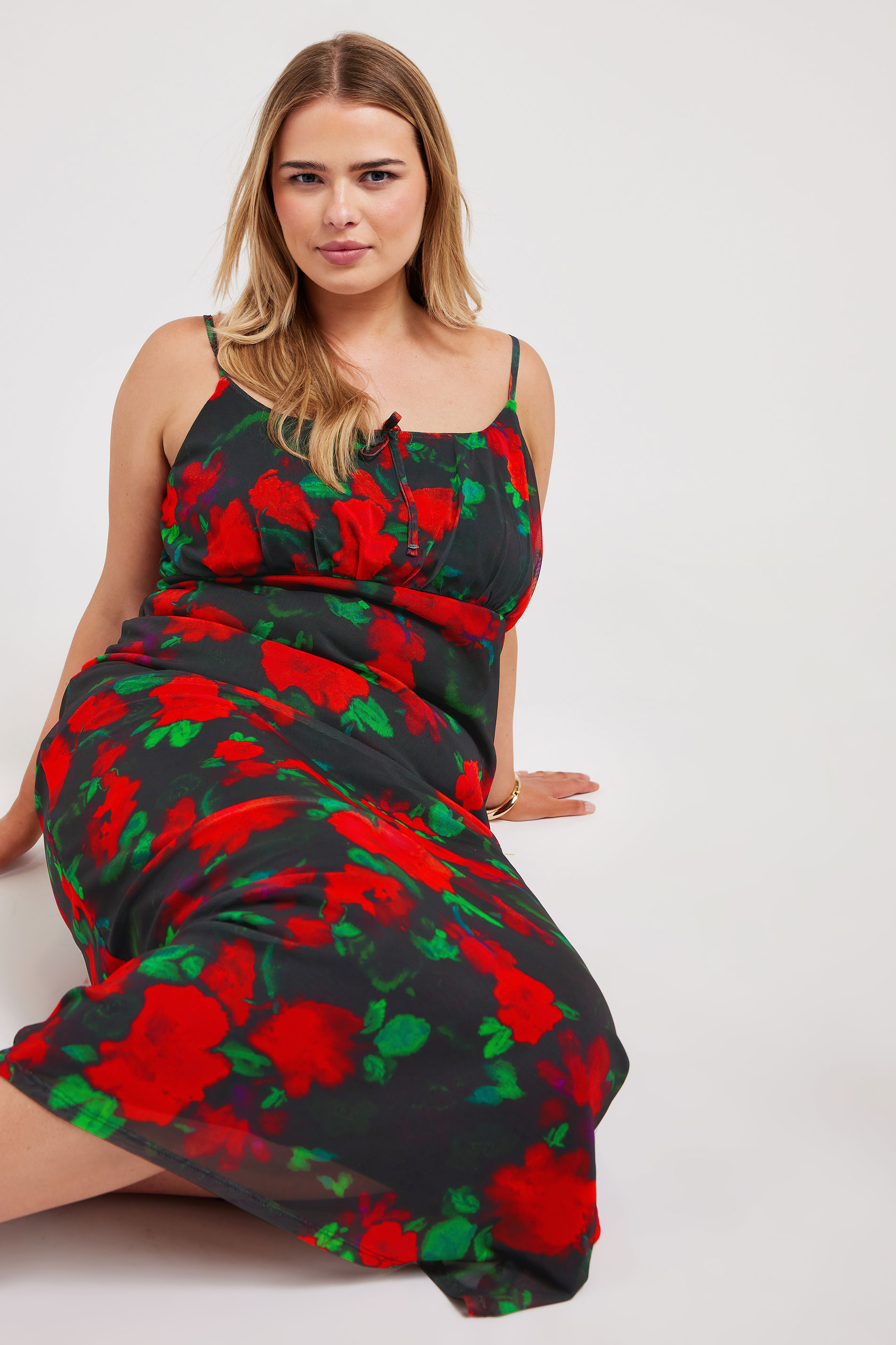 Yours London YOURS LONDON Curve Black Floral Print Midaxi Dress