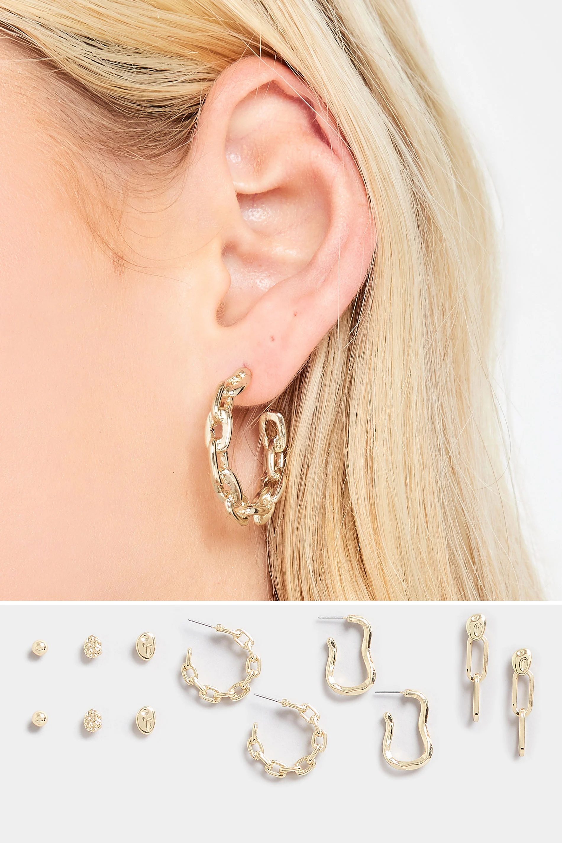 Yours 6 PACK Gold Tone Hoop and Stud Earring Set