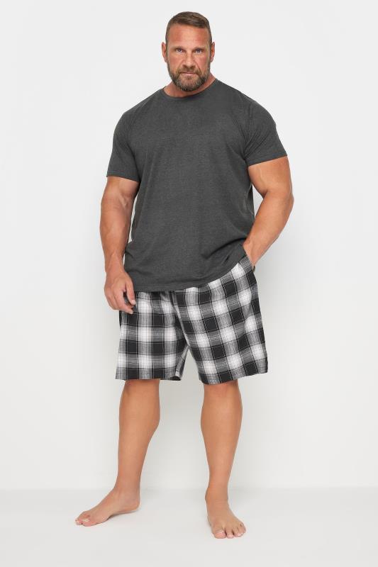 BadRhino BadRhino Big & Tall Black Checked Shorts and T-Shirt Pyjama Set