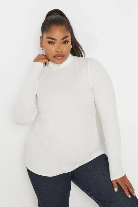 Yours YOURS Curve Black Button Front Scuba Trousers