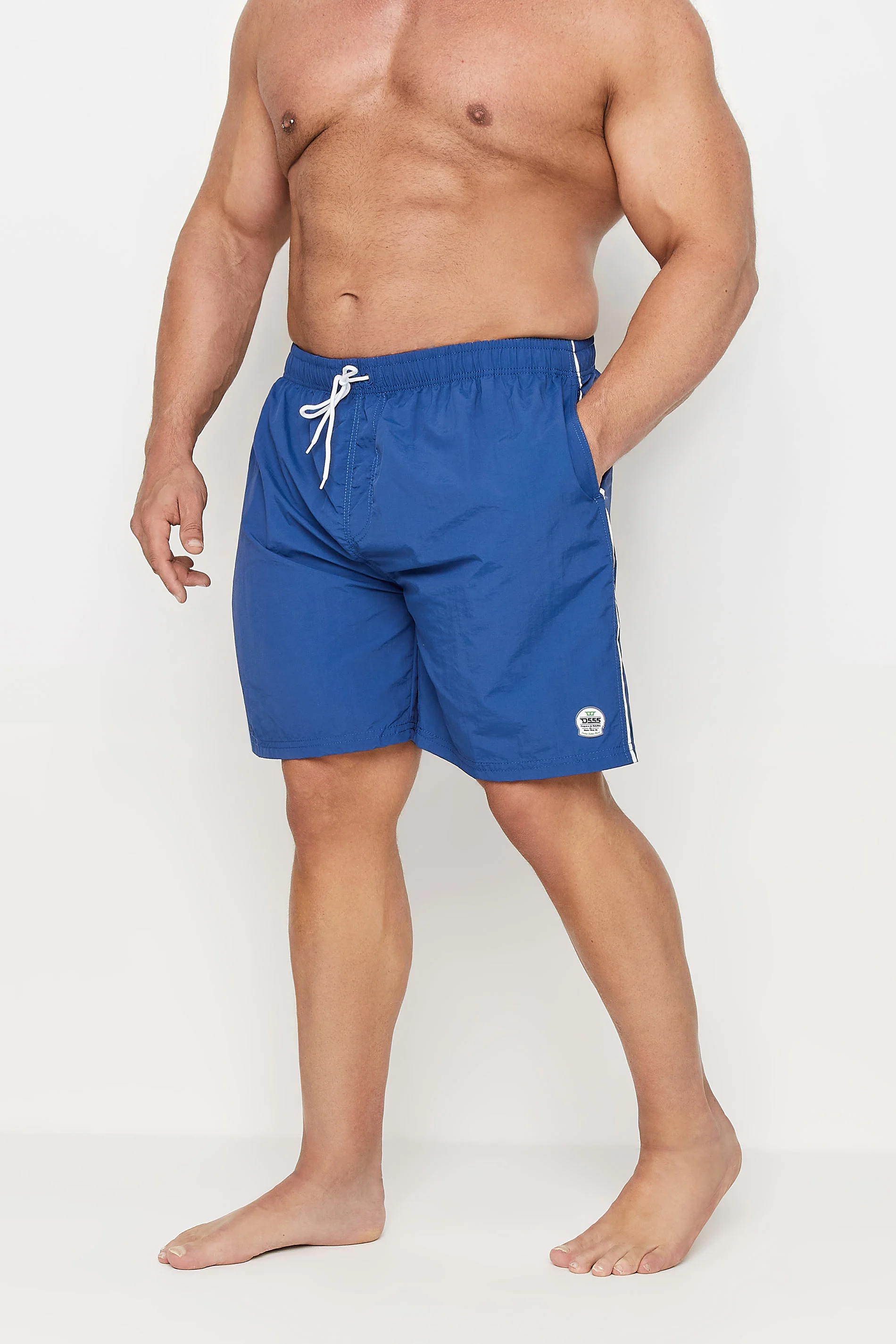 D555 D555 Royal Blue Full Length Swim Shorts