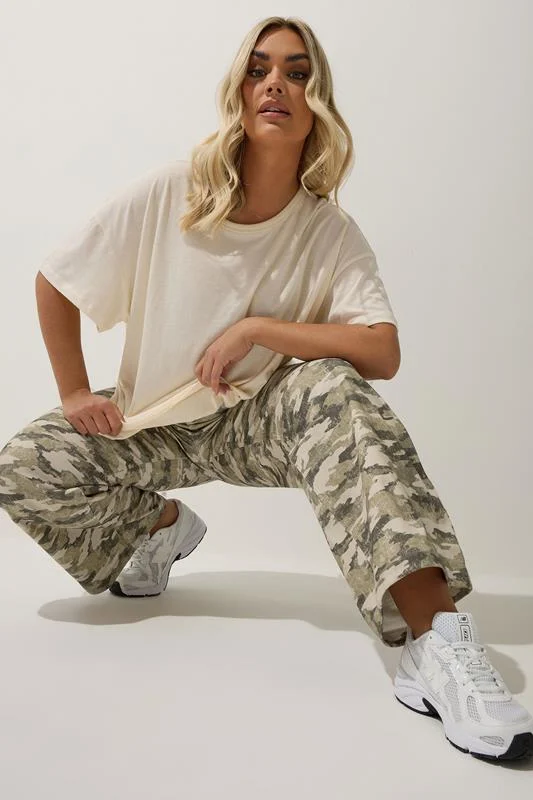 Limited Collection LIMITED COLLECTION Curve Khaki Green Camo Wide Leg Jeans