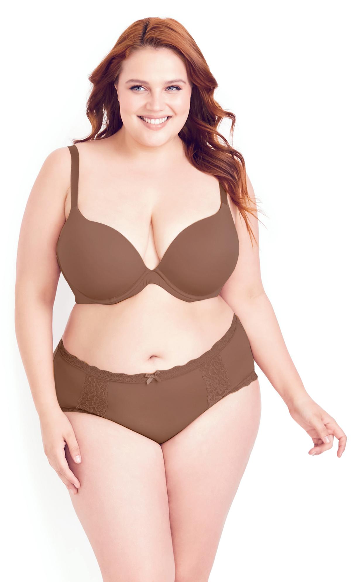 Evans Evans Mocha Brown Smooth Plunge Bra