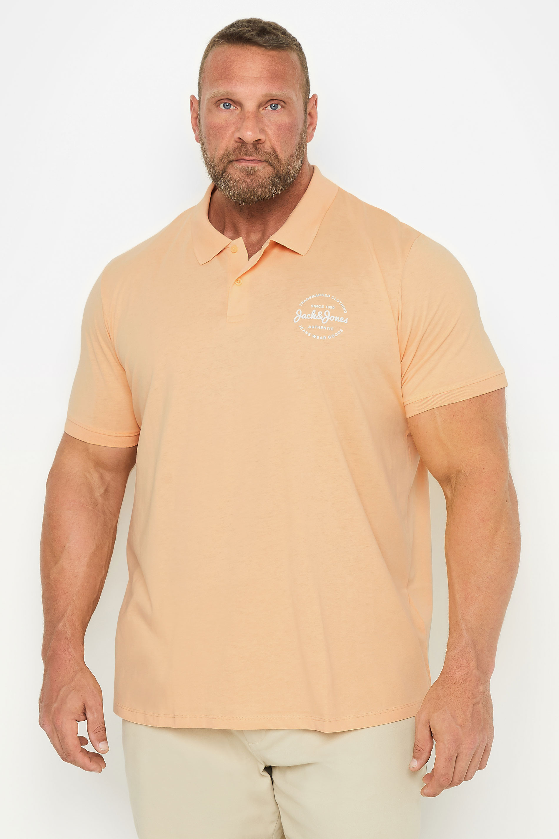 Jack & Jones JACK & JONES Big & Tall Orange Short Sleeve Polo Shirt