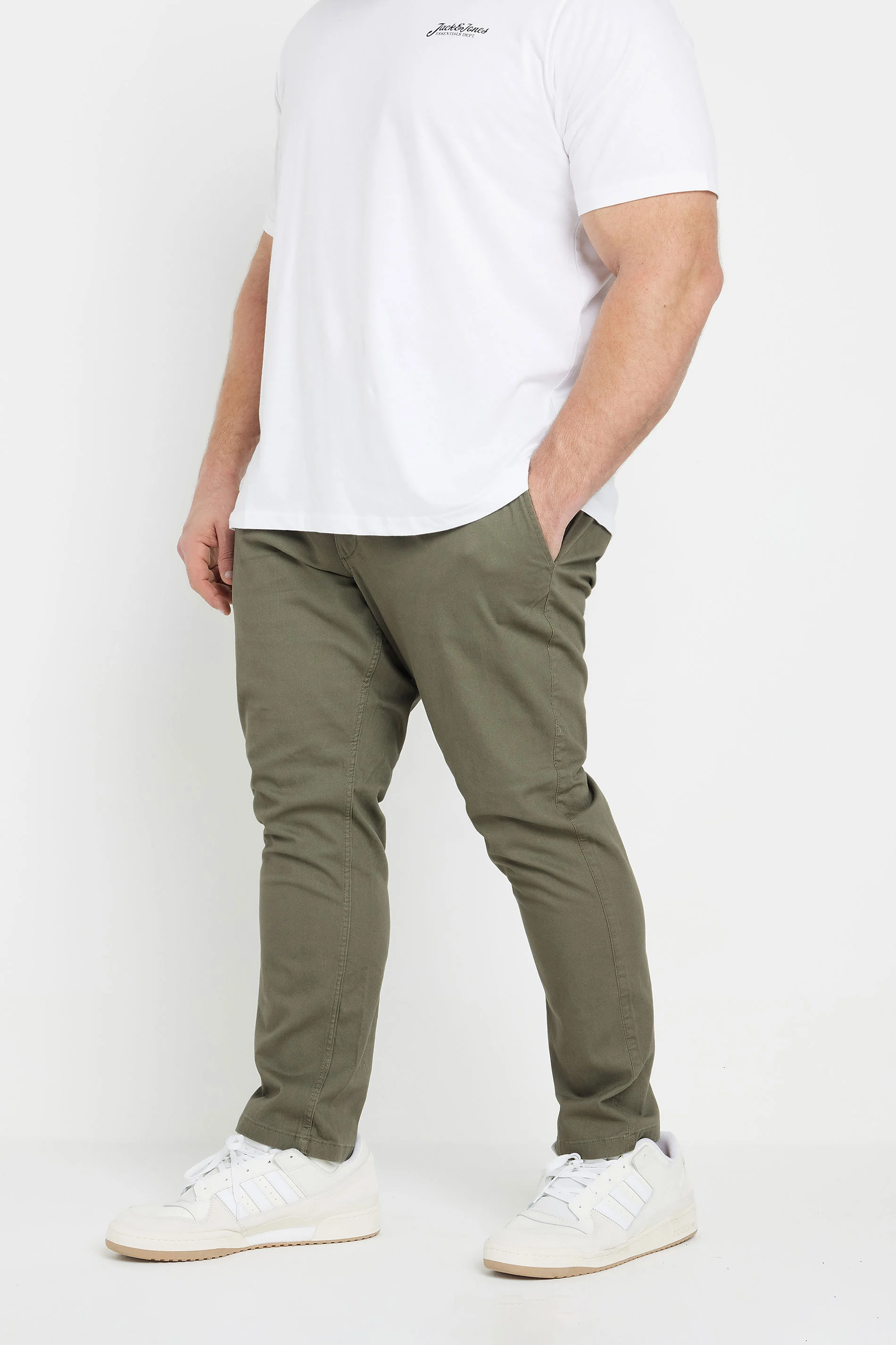 Jack & Jones JACK & JONES Big & Tall Olive Green Chino Trousers