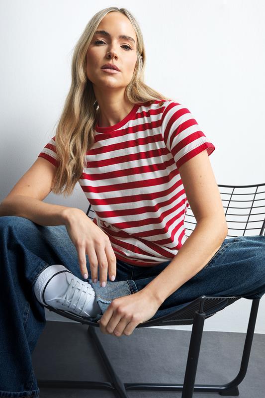 LTS LTS Tall Red Striped Short Sleeve T-shirt