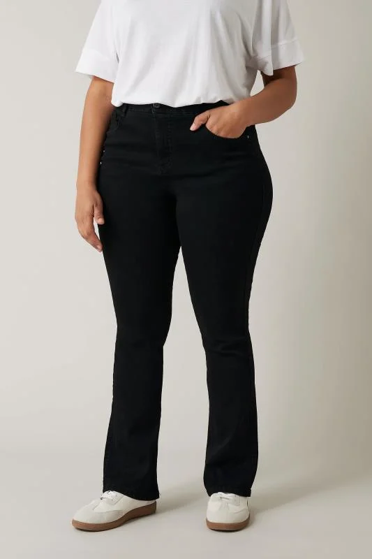 Evans EVANS Curve Black Denim Bootcut Jeans