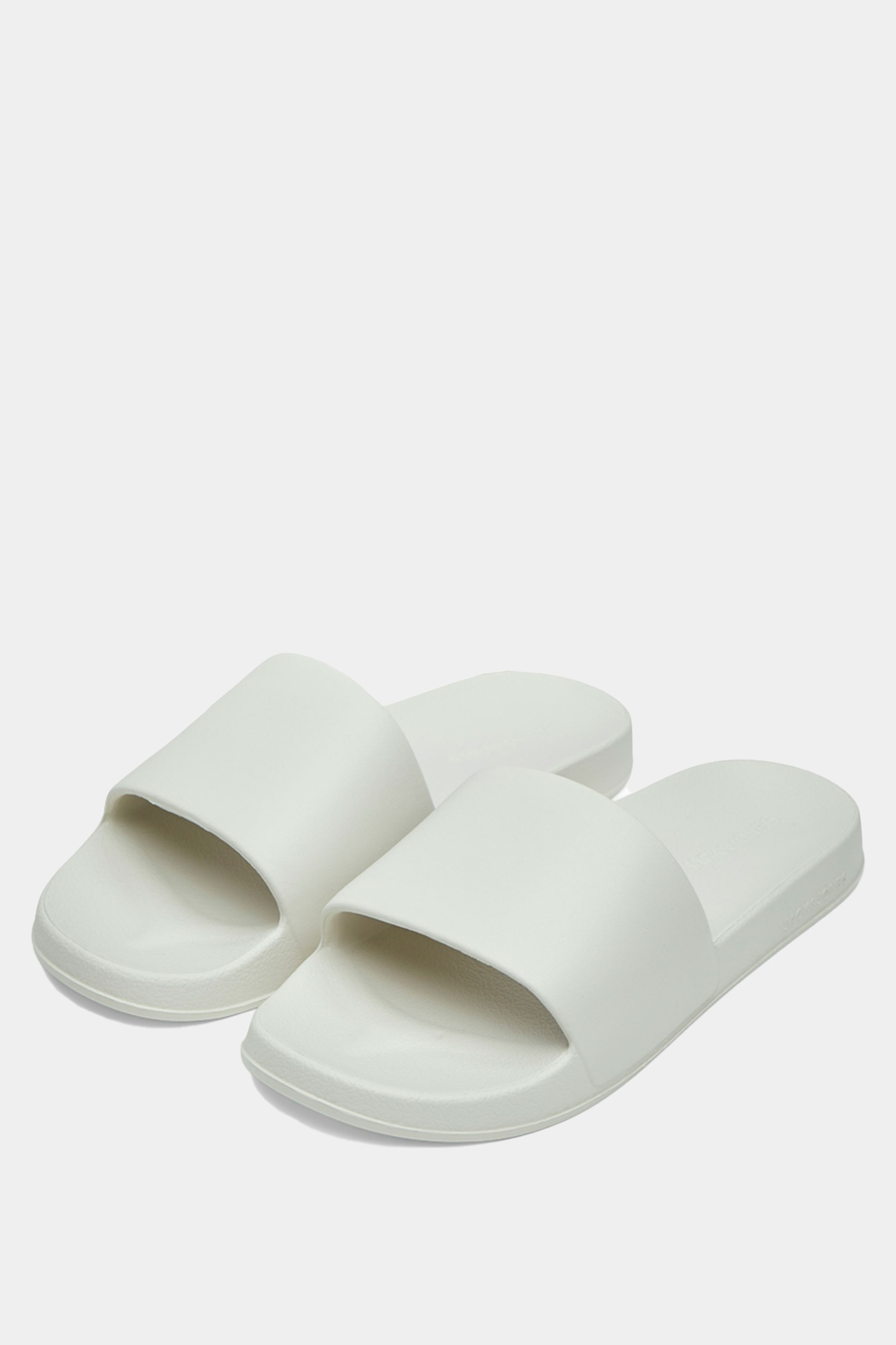 Jack & Jones JACK & JONES Big & Tall Moonbeam White Moulded Sliders