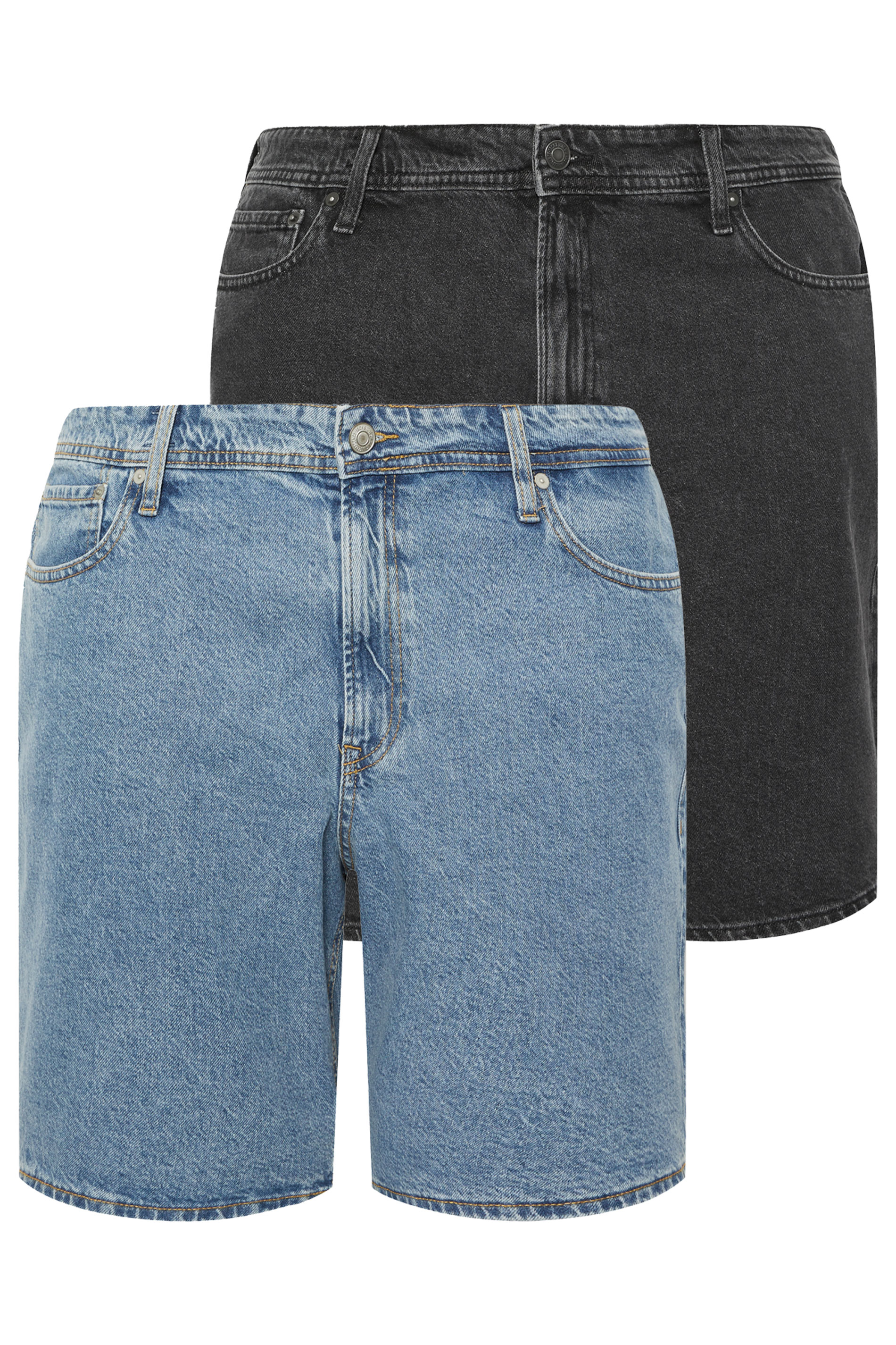Jack & Jones JACK & JONES Big & Tall 2 Pack Blue & Black Tony Shorts