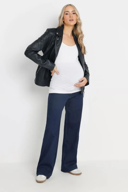 LTS LTS Tall Maternity Dark Blue Wide Leg Jeans