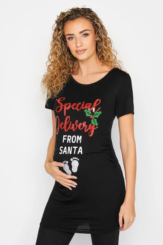 LTS LTS Tall Maternity Black 'Special Delivery' Christmas T-Shirt