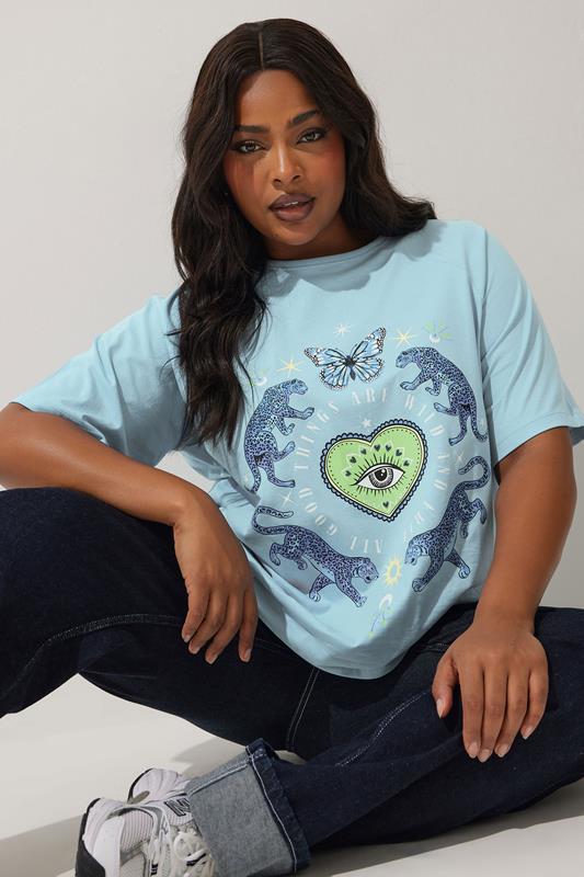 Limited Collection LIMITED COLLECTION Curve Blue Mystic Graphic Print T-Shirt
