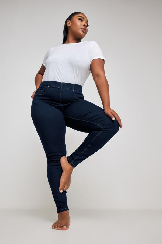 YOURS FOR GOOD YOURS FOR GOOD Curve Indigo Stretch Blue Pull On JENNY Jeggings