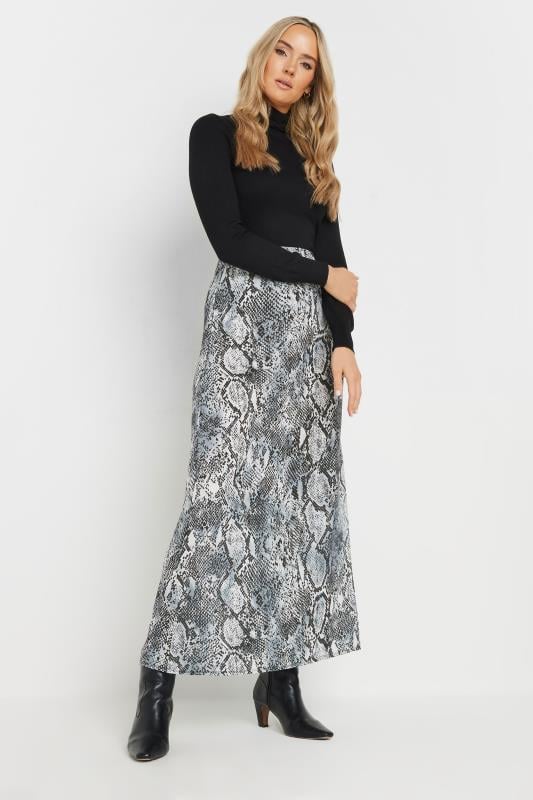 LTS LTS Tall Grey Snake Print Slip-On Maxi Skirt