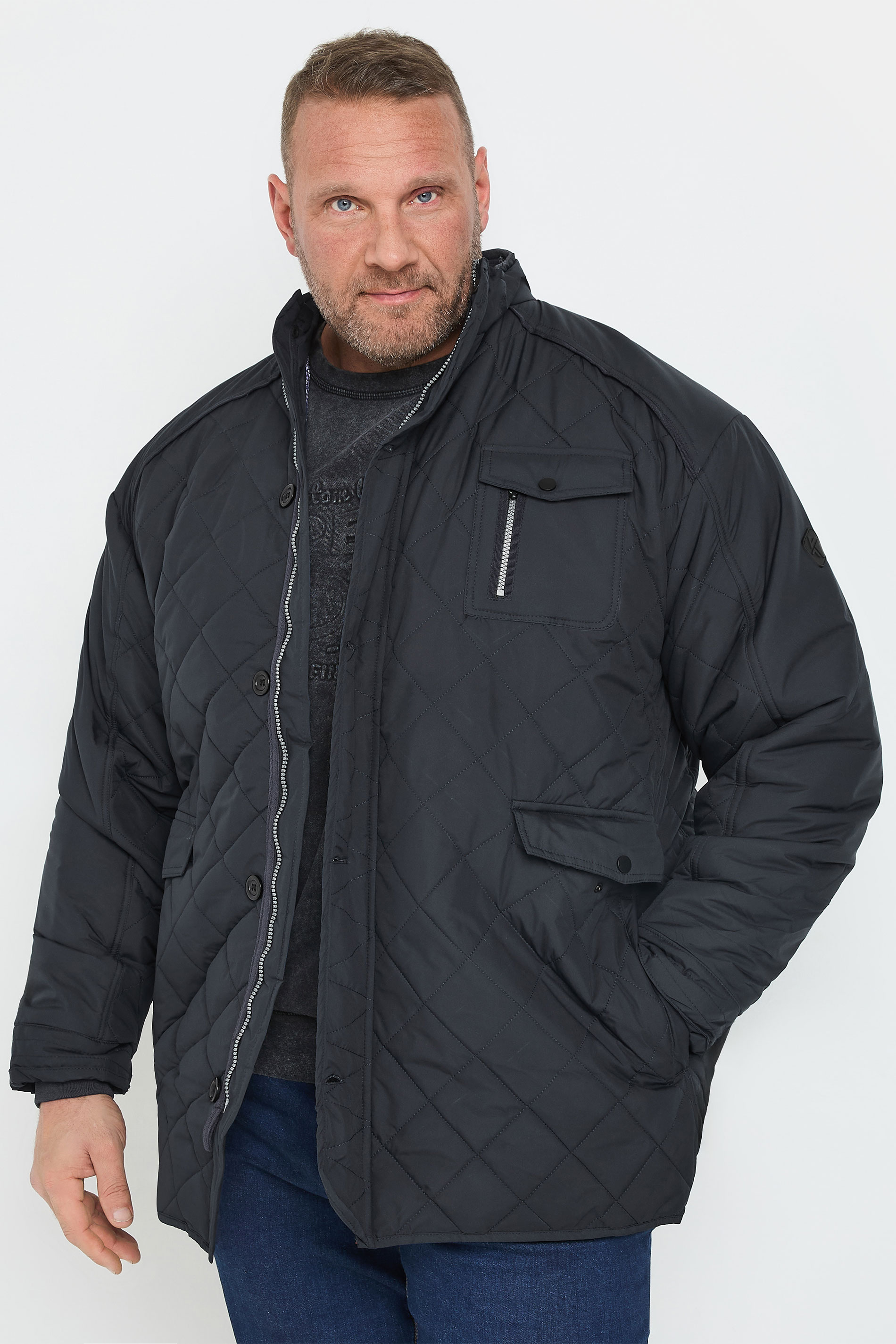 Kam KAM Big & Tall Navy Blue Heritage Quilted Jacket