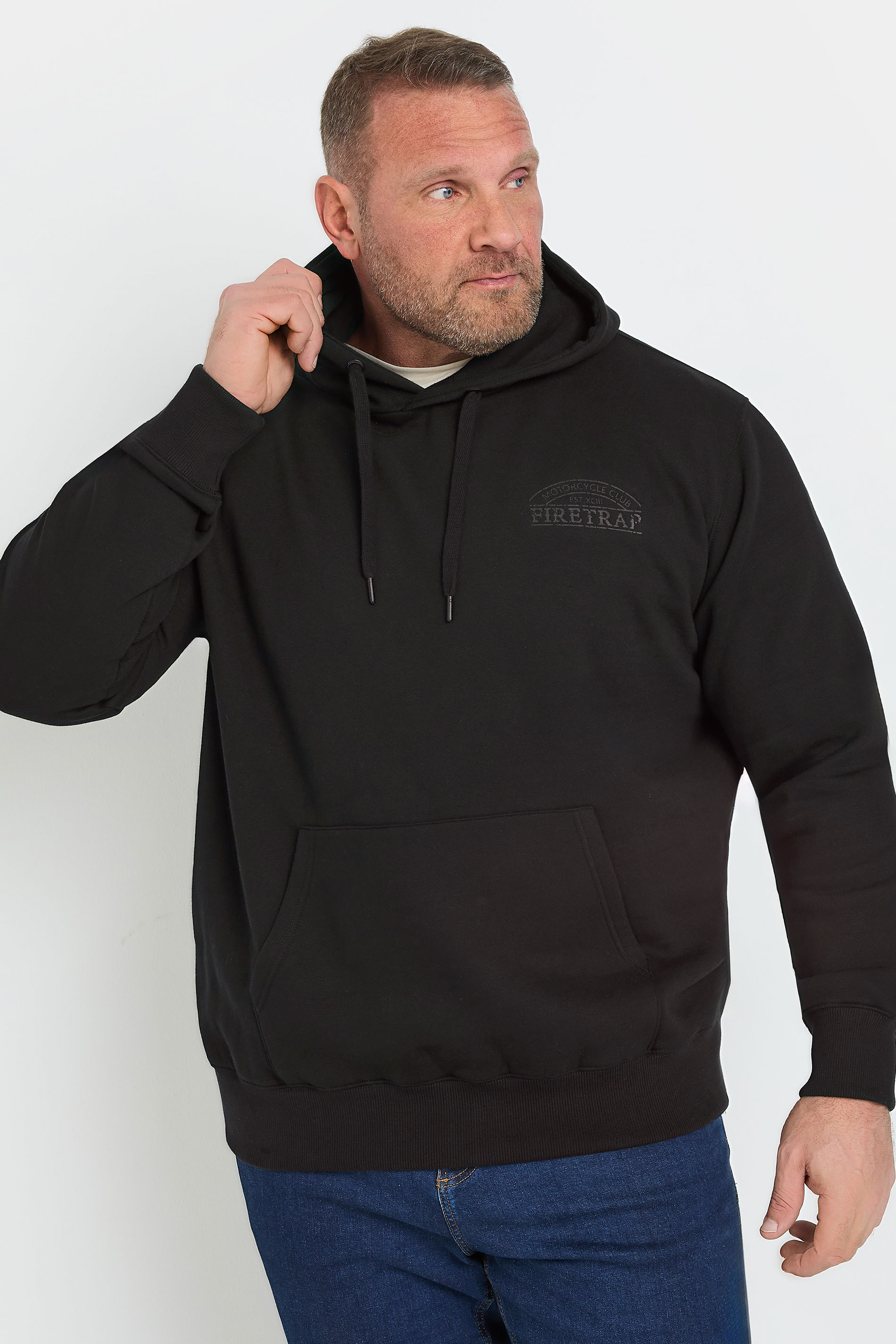 Firetrap FIRETRAP Big & Tall Stormy Black Hoodie