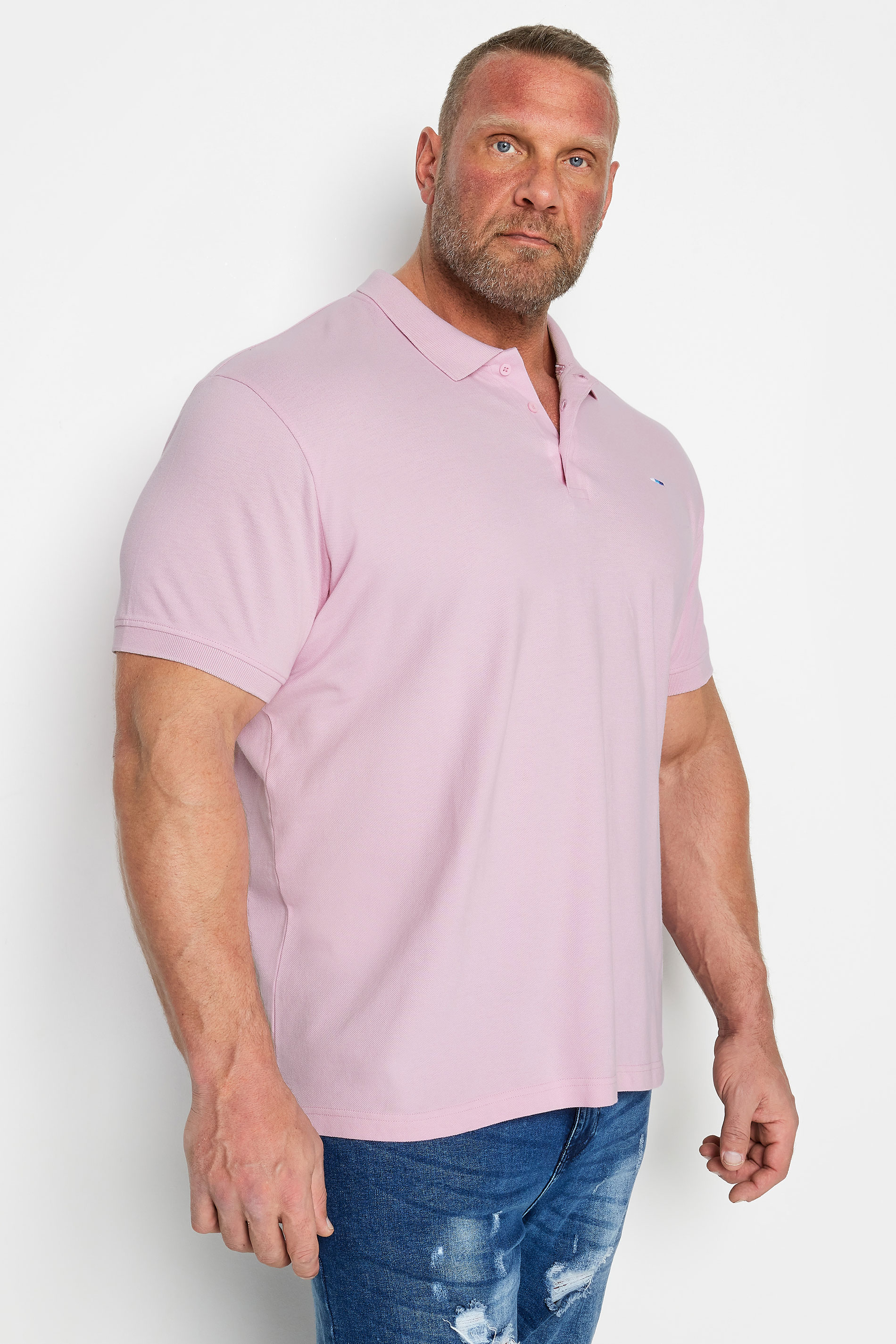 BadRhino BadRhino Big & Tall Pink Core Polo Shirt