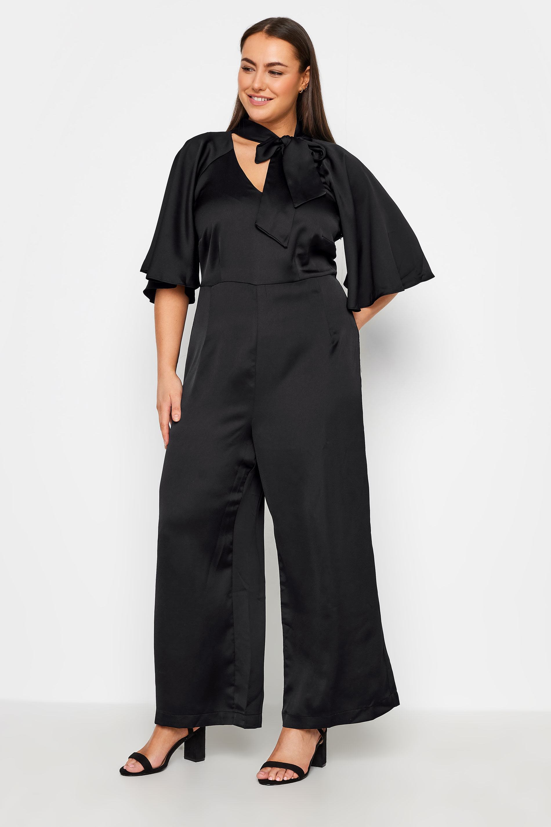 Evans Evans Black Bella Plain Jumpsuit