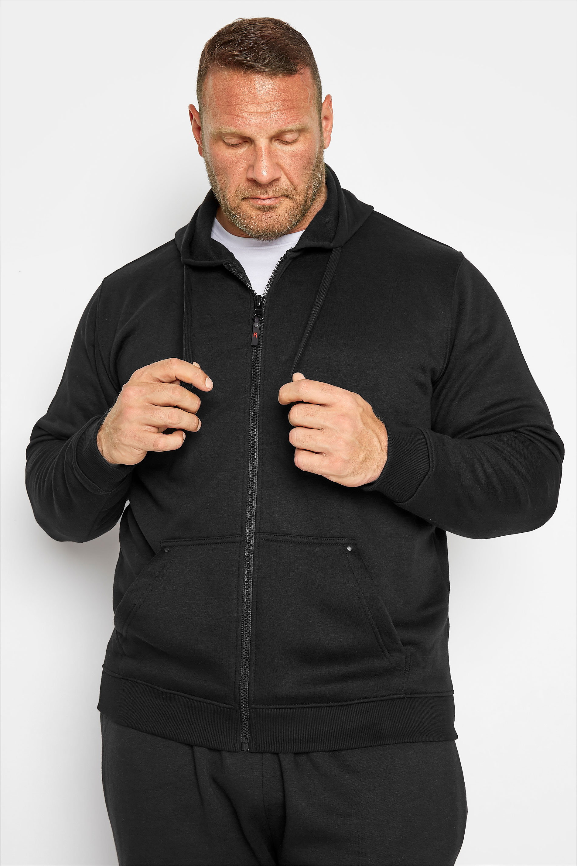 D555 D555 Big & Tall Rockford Black Cantor Zip Through Hoodie