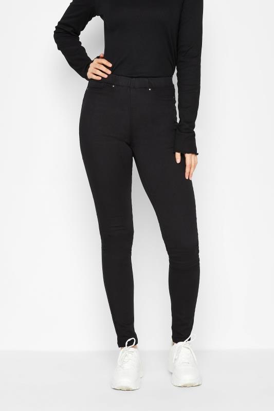 LTS LTS Tall Black Funnel Neck Quilted Longline Gilet