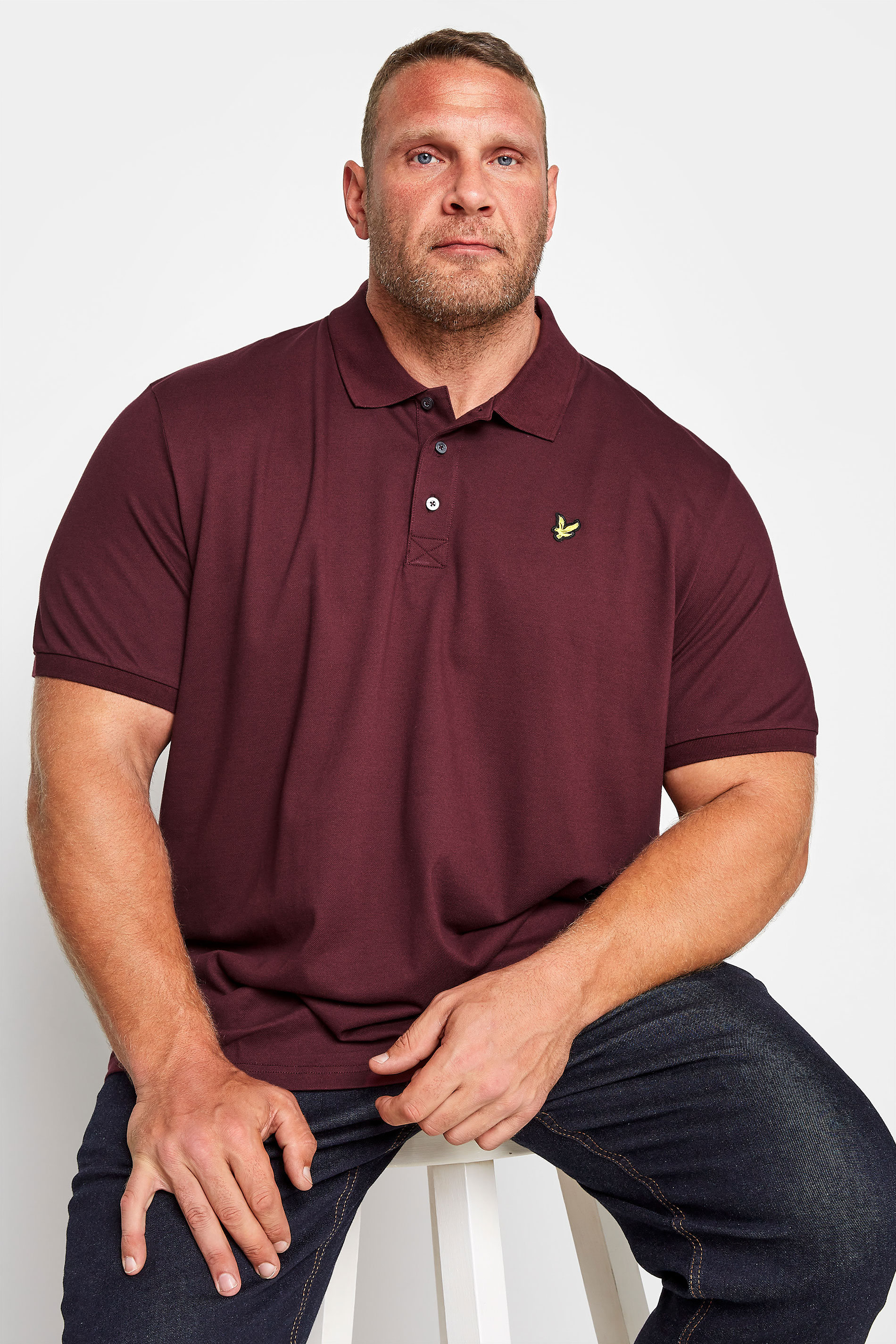 Lyle & Scott LYLE & SCOTT Big & Tall Burgundy Red Core Polo Shirt