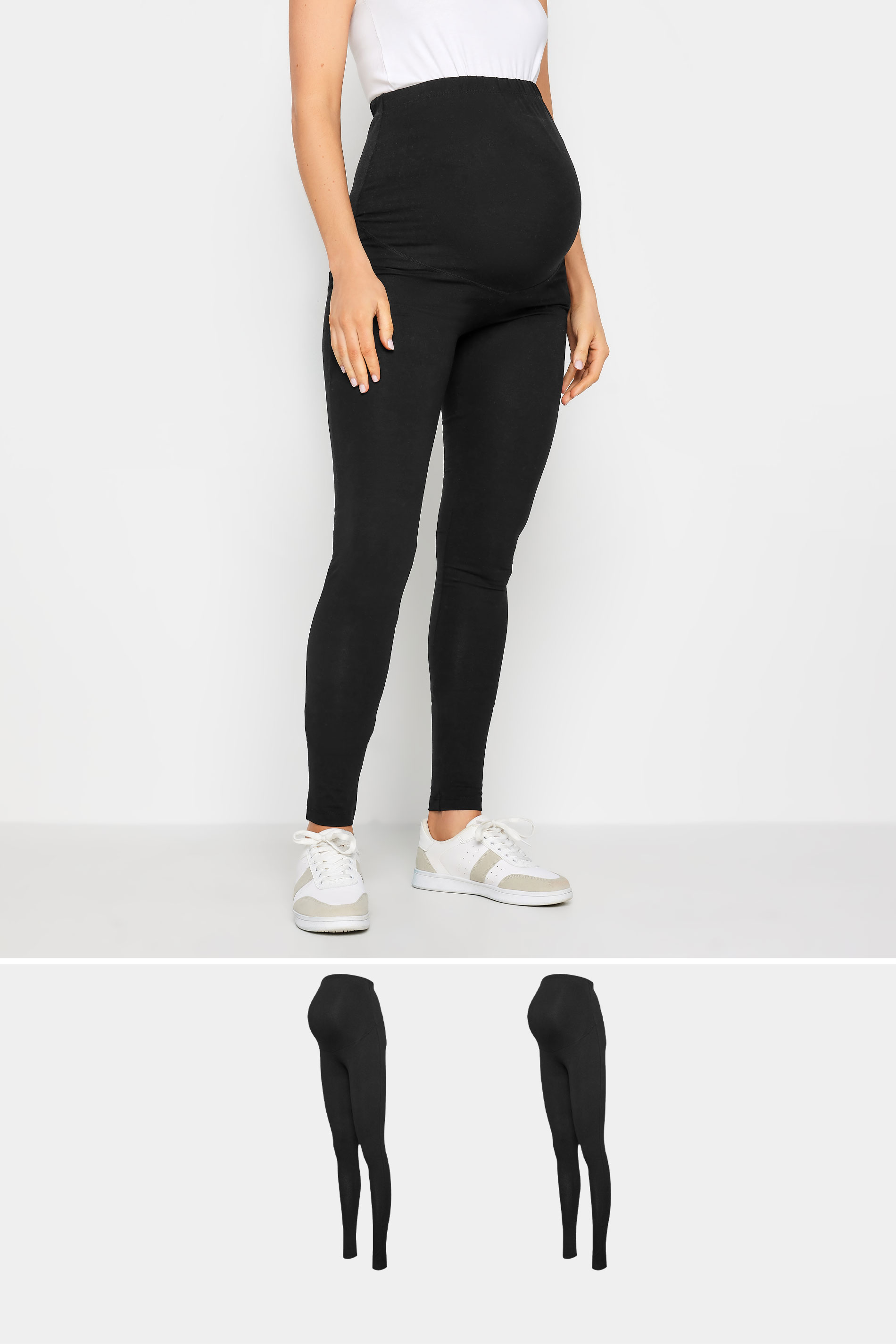 LTS LTS 2 PACK Tall Black Stretch Maternity Leggings