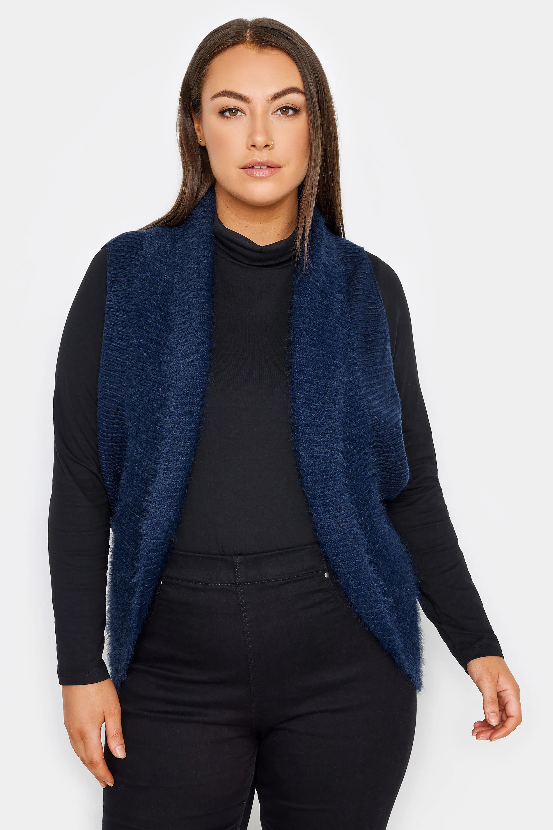 Evans Evans Navy Blue Knitted Gilet