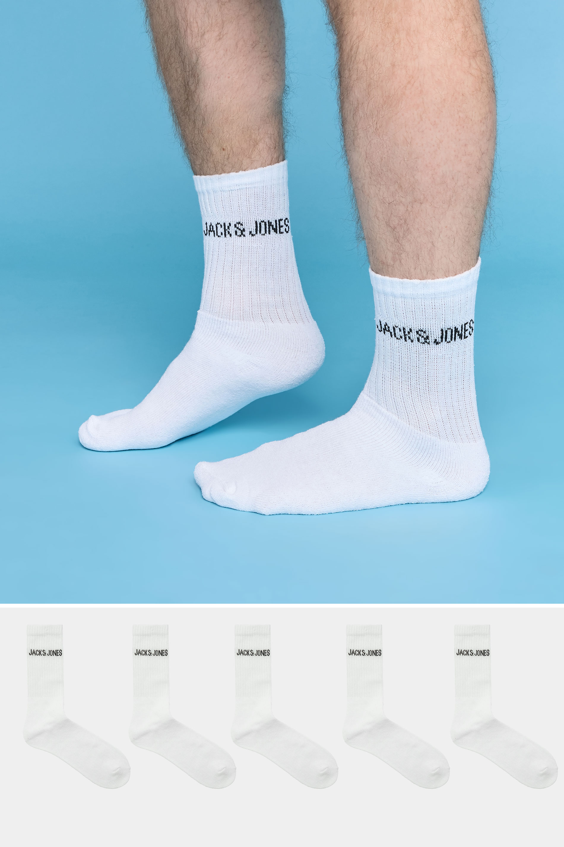 Jack & Jones JACK & JONES 5 Pack White Socks