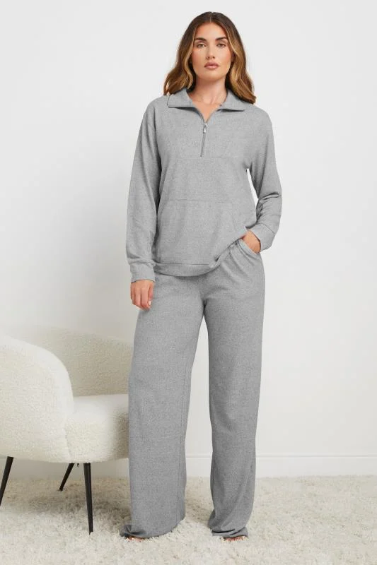 LTS LTS Tall Grey Marl Soft Touch Wide Leg Joggers