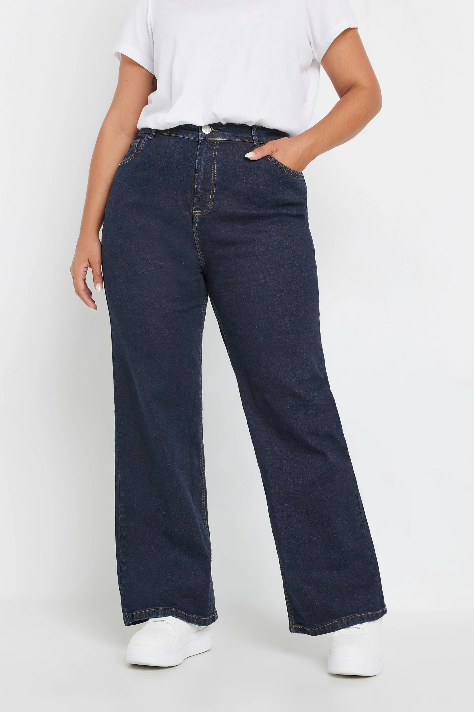 Yours YOURS Curve Indigo Blue Wide Leg Denim Jeans
