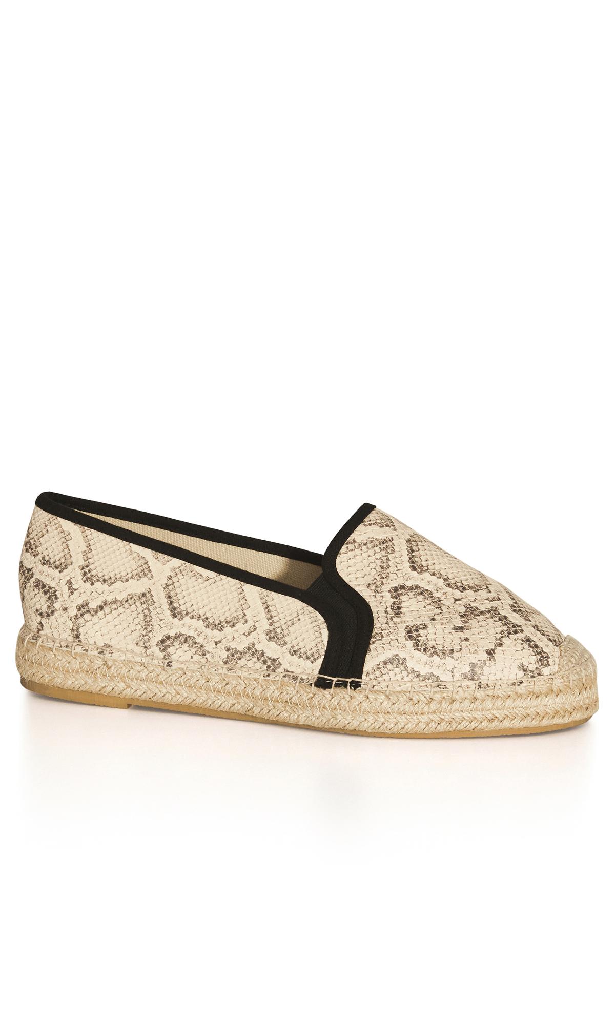 Evans Evans Neutral WIDE FIT Snake Espadrille