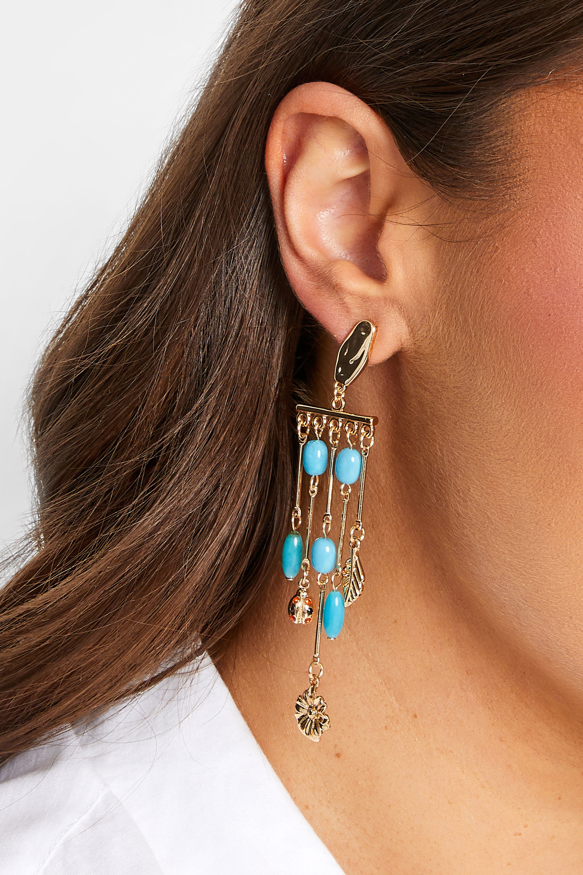 Yours Gold Tone Beaded Statement Drop Earrings