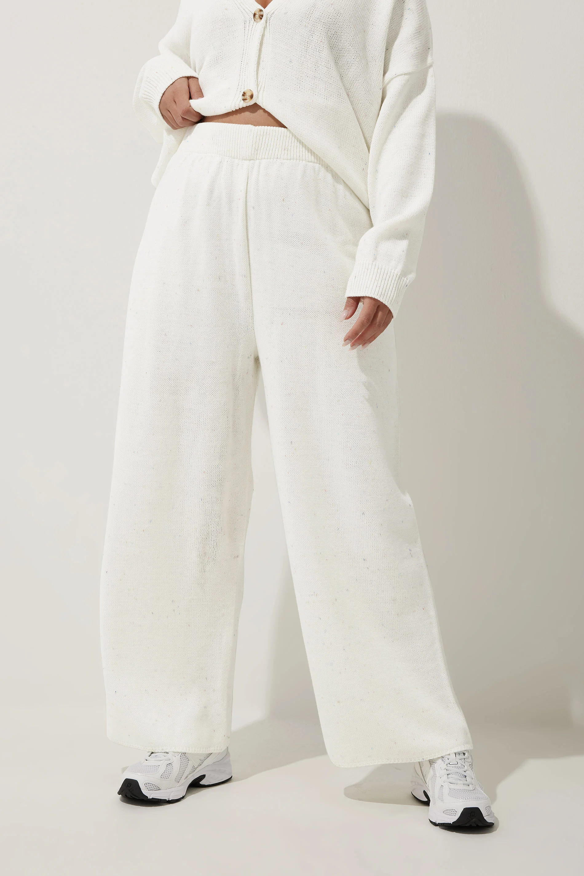 Limited Collection LIMITED COLLECTION Curve White Wide Leg Knitted Trousers