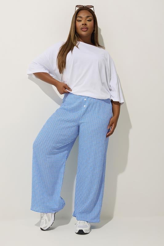 Limited Collection LIMITED COLLECTION Curve Gingham Button Front Trousers